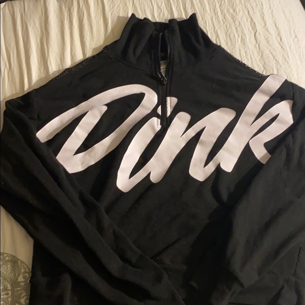 Pink quarter zip sweater